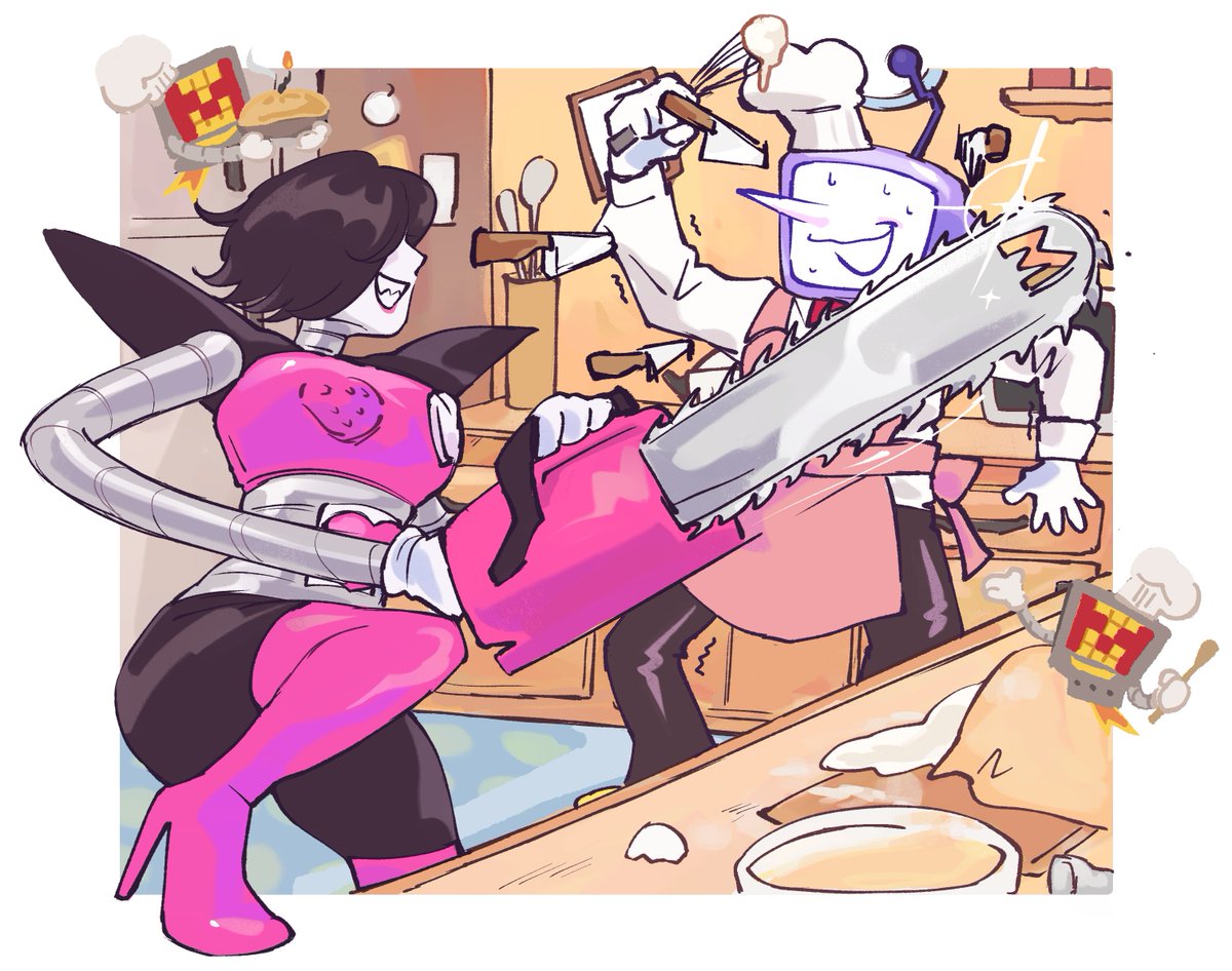 #MettatennaNovember Day 10. Cooking Show
Cooking with a Killer Robot has a new cohost... for now!!
 #mettatenna #MTTVember