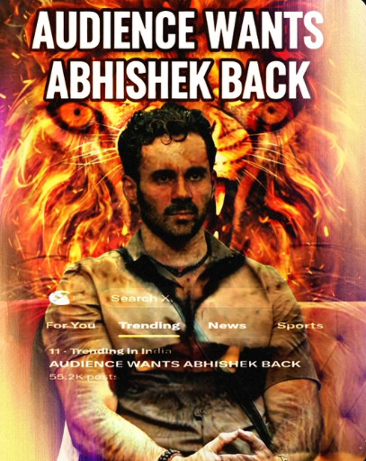 Himansh97161459's tweet photo. Lets go guys top 10 ke andar laate hai jaldi se
AUDIENCE WANTS ABHISHEK BACK https://t.co/n42bcytIt8