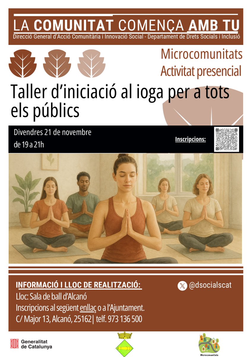Vols descobrir els beneficis del ioga i aprendre a connectar cos i ment?
Aquest taller està adreçat a totes les persones que vulguin iniciar-se en aquesta pràctica mil·lenària, millorant la seva flexibilitat, concentració i benestar general.
#microcomunitats