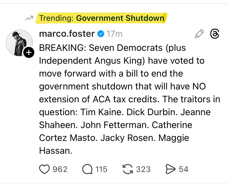 NotThatDocM's tweet image. Some of the left meltdown on Threads.