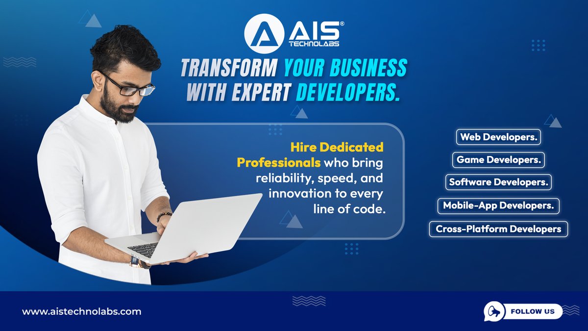 aistechnolabs's tweet image. 💻 Transform your business with expert developers.

Hire dedicated professionals from AIS Technolabs — skilled in game, web, app, software, &amp;amp; cross-platform development.

Build faster. Scale smarter. Code better.

👉Contact us at: aistechnolabs.com/contact-us

#HireDedicatedDevelopers