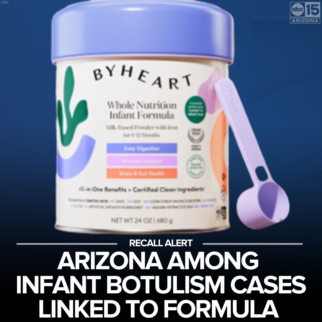 Preliminary tests showed that ByHeart baby formula contained the type of bacteria that produces the toxin linked to a botulism outbreak, California health officials said.

The outbreak has sickened at least 13 infants in 10 states. abc15.com/news/national/…