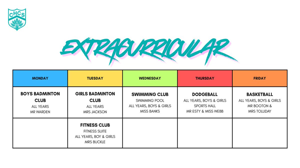 ColtonHillsCS's tweet image. 📢Newly released. Check out this term&apos;s extra-curricular activities, all are welcome!
#ColtonHills #CHCS #Extracurricular