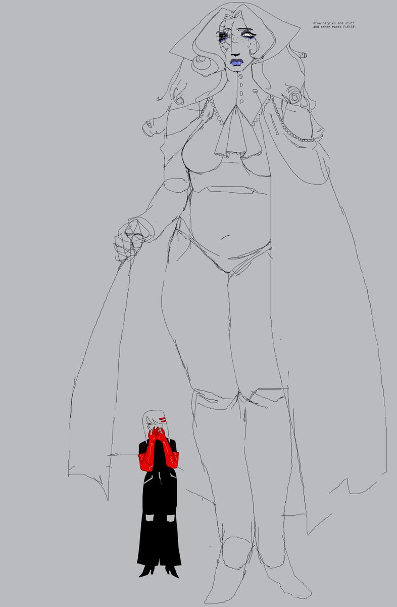 SpookuSeptember's tweet photo. oh my gah
i'll post a finished one on a different site or something
this is just like, a ref because she needs one (her husband/wife for scale) https://t.co/GGtvUjMltP