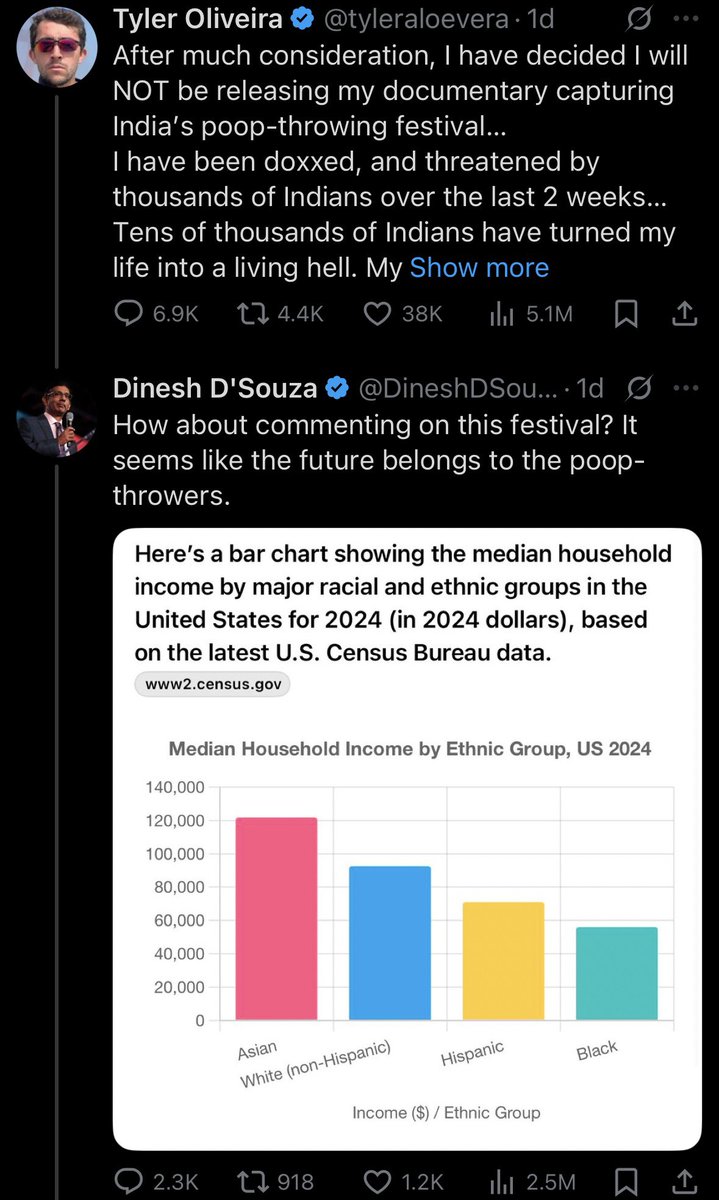 Fact check: when D’Souza was mocked, he went — with 0 provocation, literally none — to find a random YouTuber asking indians not to doxx and harass his family, and decided to brag that indians were going to take over the US.