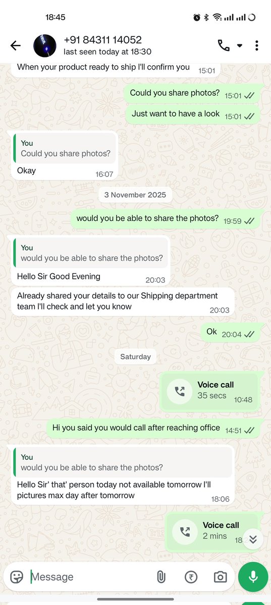 bhardwaz007's tweet photo. #SarafFurniture , 15th Nov 2025, is the promised delivery date for the order INSF658992133 placed on 2nd Oct 2025, no communication from your side even after continuous follow ups, calls going unanswered. Why is it so tough for you to keep your customer informed ? https://t.co/RBbDfrbwgF