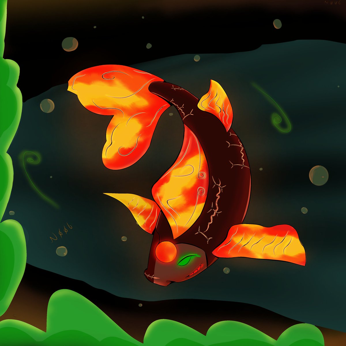 Here's my entry to the <a href="/gkoi0x/">GKOI</a> art competition 
<a href="/SWHEATZ1/">SWHEATZ</a> <a href="/raidxyz/">RAID Art</a> 
I call it the Reincarnated Lava Koi Fish 🔥

x.com/raidxyz/status…