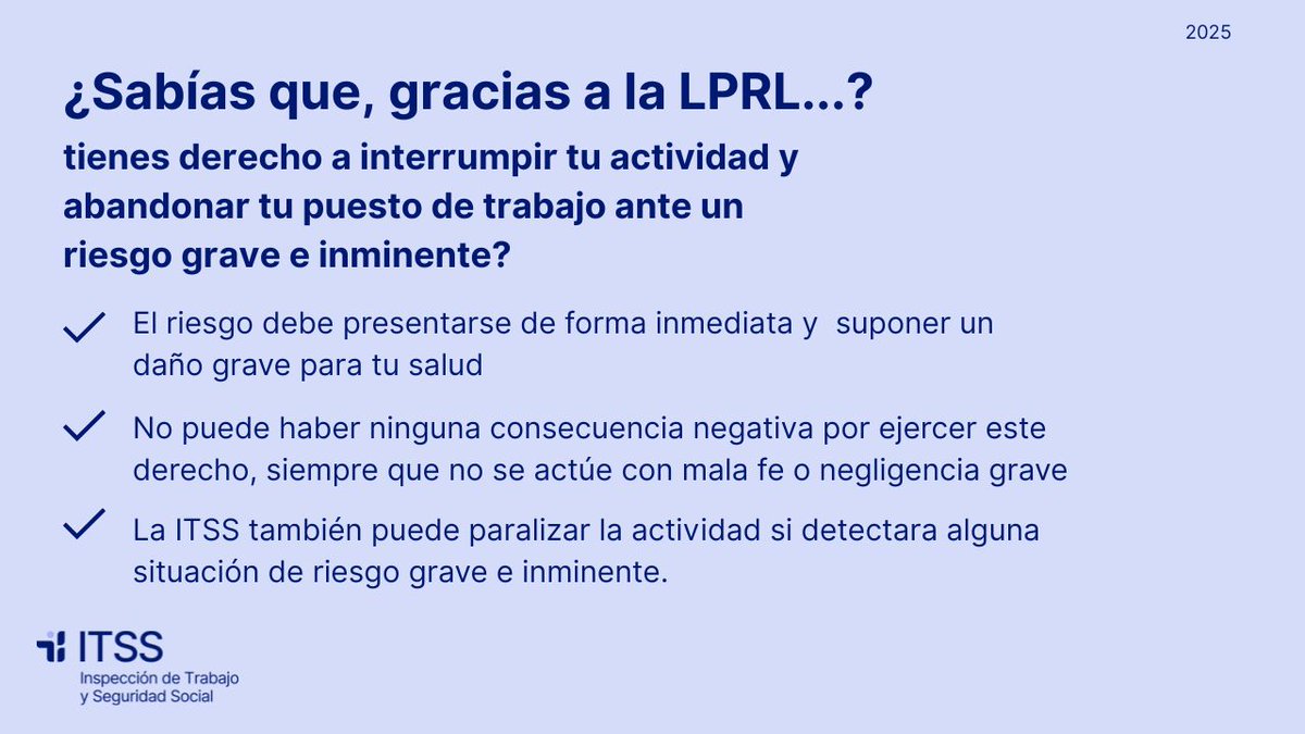 ITSS_INSPECCION's tweet image. 🏛 Hace unos días celebramos los 30 años de la Ley de Prevención de Riesgos Laborales. 
 
⁉️¿Sabías que esta Ley tiene como objetivo fundamental una protección eficaz de la seguridad y salud de las personas trabajadoras❓️ 
 
 📸 Te lo contamos aquí 👇
#LPRL #ITSS