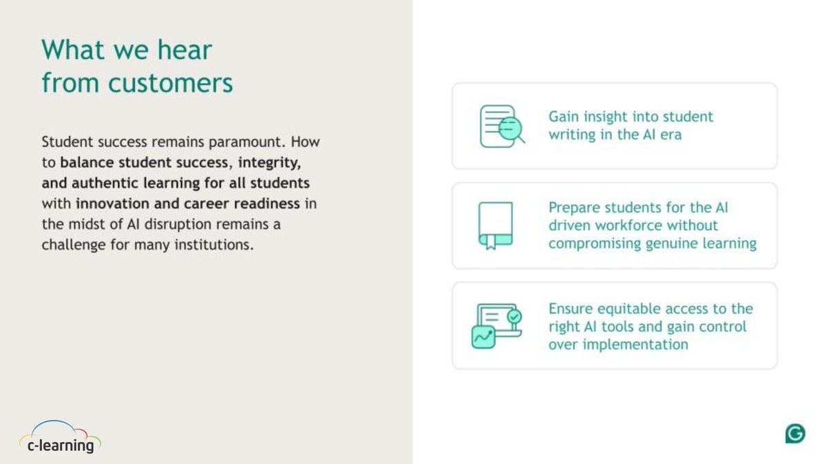 C_learning_net's tweet image. #AI access shouldn’t be a privilege.

🎓 #GrammarlyForEducation levels the playing field with secure, inclusive writing support for every learner.

Join 3,000+ institutions leading the way 

Book your obligation free demo with a C-Learning Specialist to find out more👉…