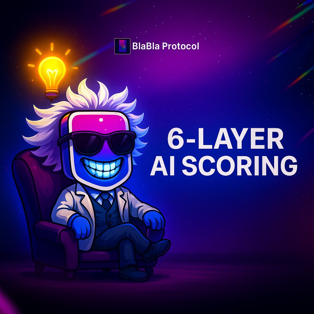 The <a href="/BlablaProtocol/">BlaBla Protocol</a> 6-Layer AI Scoring System is more than technology it's a philosophy. 

It's rooted in the principle that truth, creativity, and intelligence deserve tangible value. Every post is a statement of who you are and what you stand for. 

The AI makes sure the