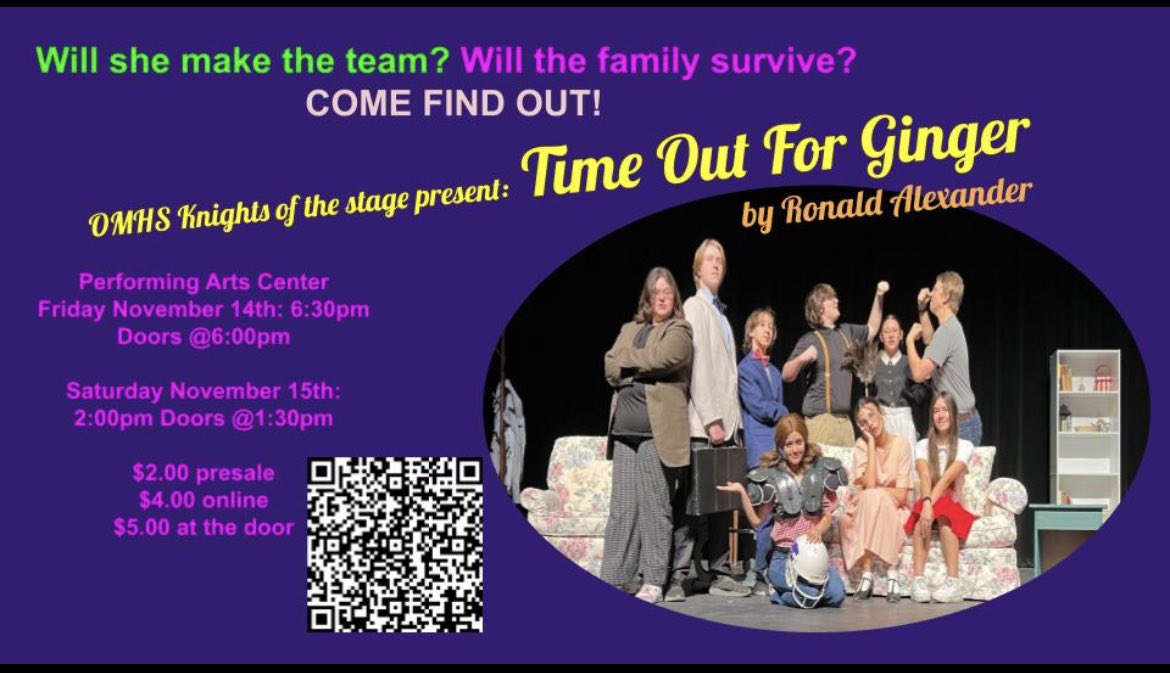 Come see the Knights of the Stage this weekend. Go Knights!