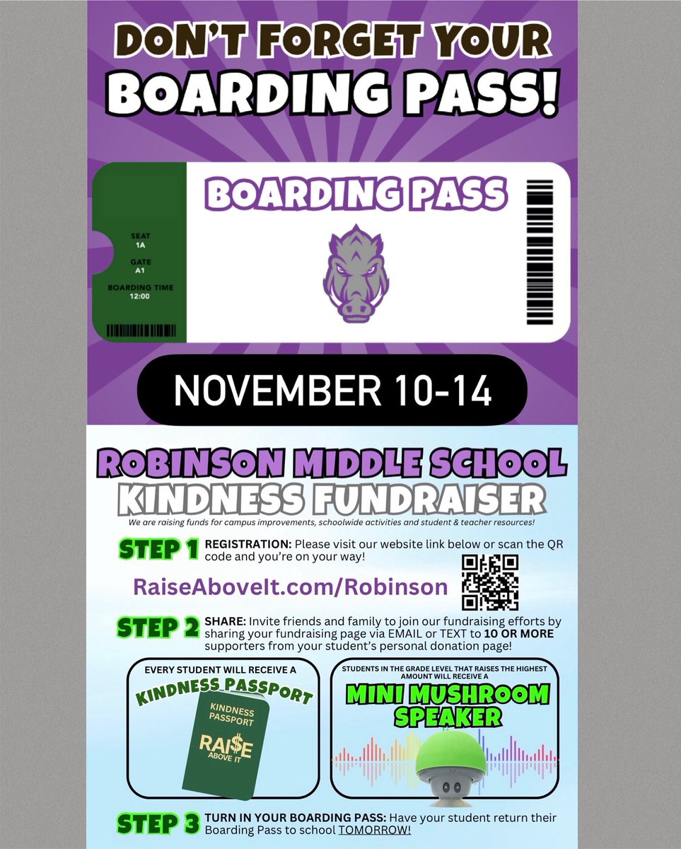 TheRobinsonPTA's tweet photo. Kindness Fundraiser starts today 💛 https://t.co/ysvZQ2NtiF
