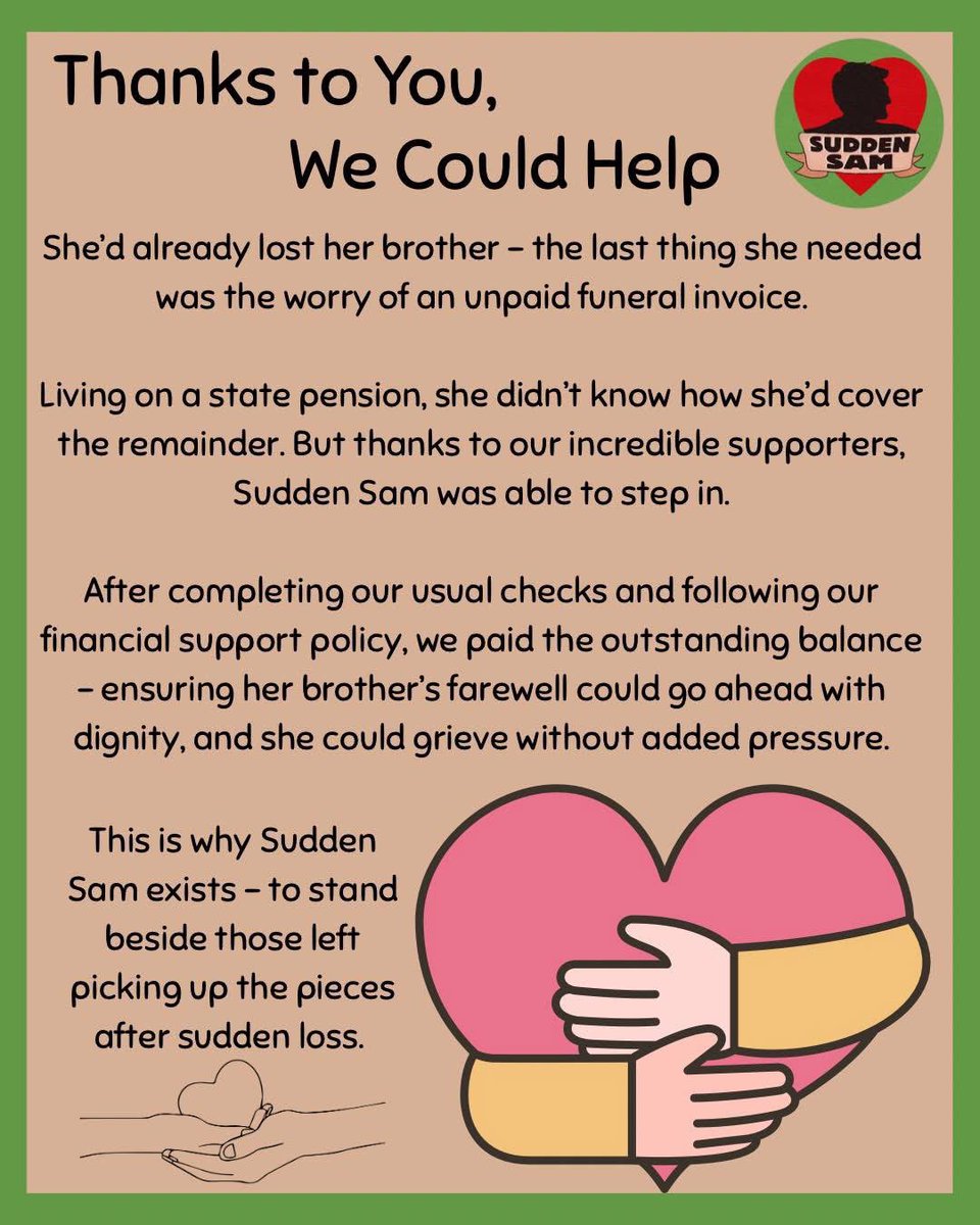 It takes a community to hold someone through sudden loss. 

Every act of support helps us step in when families need it most. 

❤️