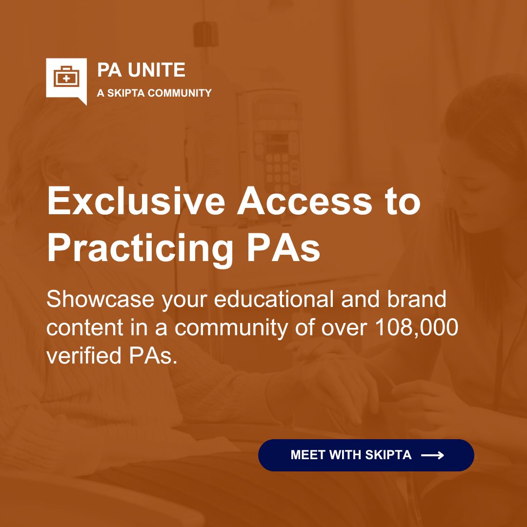 SkiptaTech's tweet image. “PA Unite” Micro-Community provides exclusive access to practicing PAs, allowing your message to be seen by them while tapping into the secure online space where their prescribing colleagues interact daily. vist.ly/4dnzf