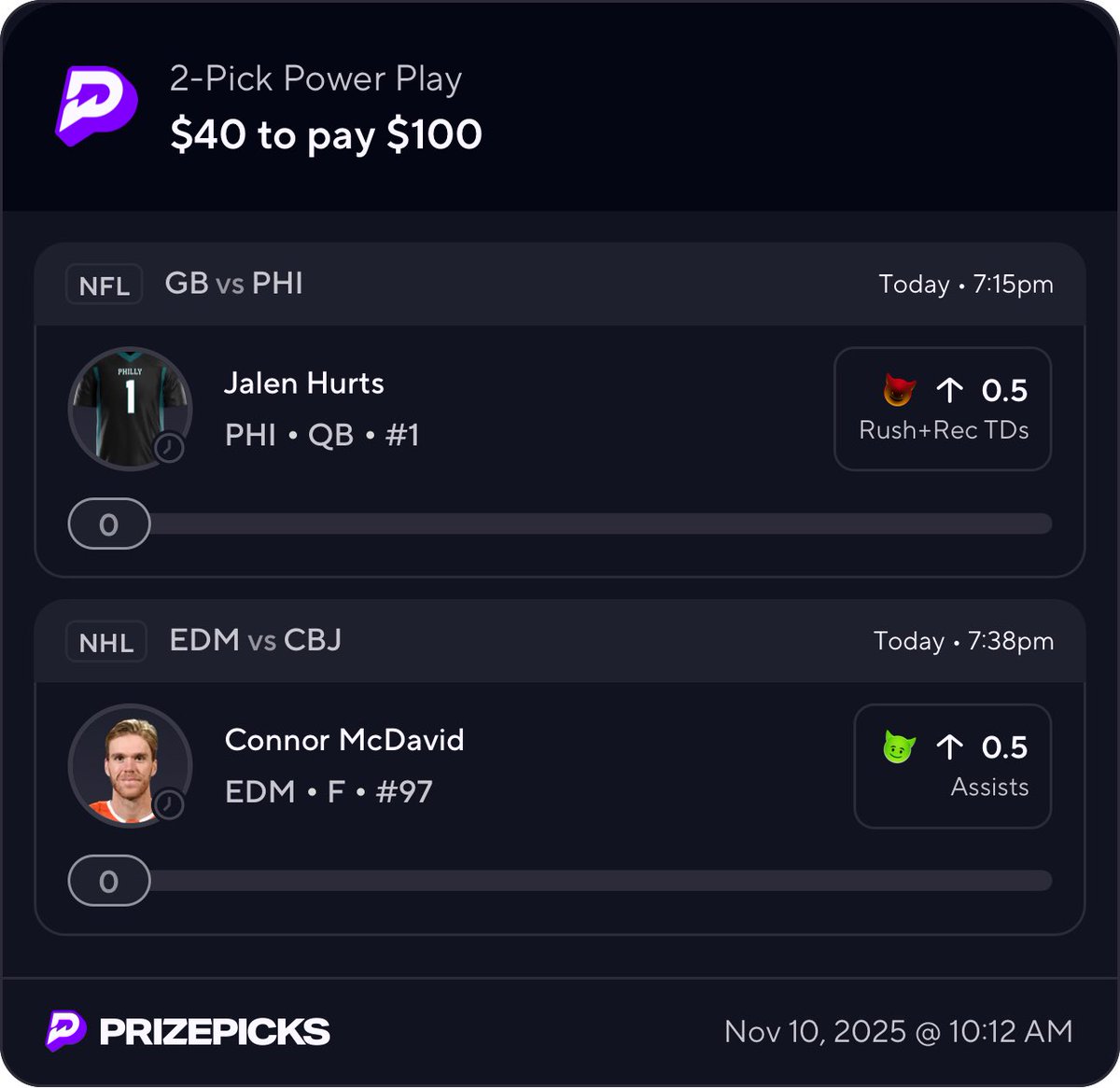 MrHockeybets22's tweet image. Can I interest you in a goat slip tonight? 
Connor will get two points and I might be crazy but I think Jalen could get two today. 
#Banesquad #Thetable