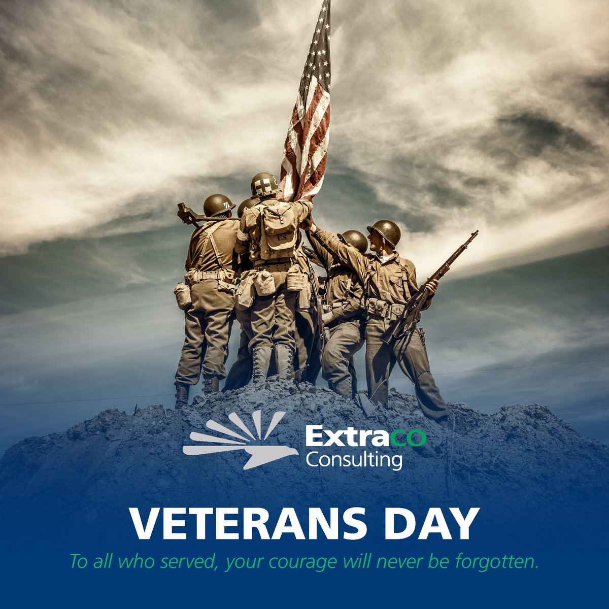Extraco Consulting proudly honors our nation’s veterans. Today, we recognize the service, leadership, and sacrifice of the men and women who have defended our country. Our offices will be closed today in observance of Veterans Day.
#VeteransDay #ExtracoConsulting