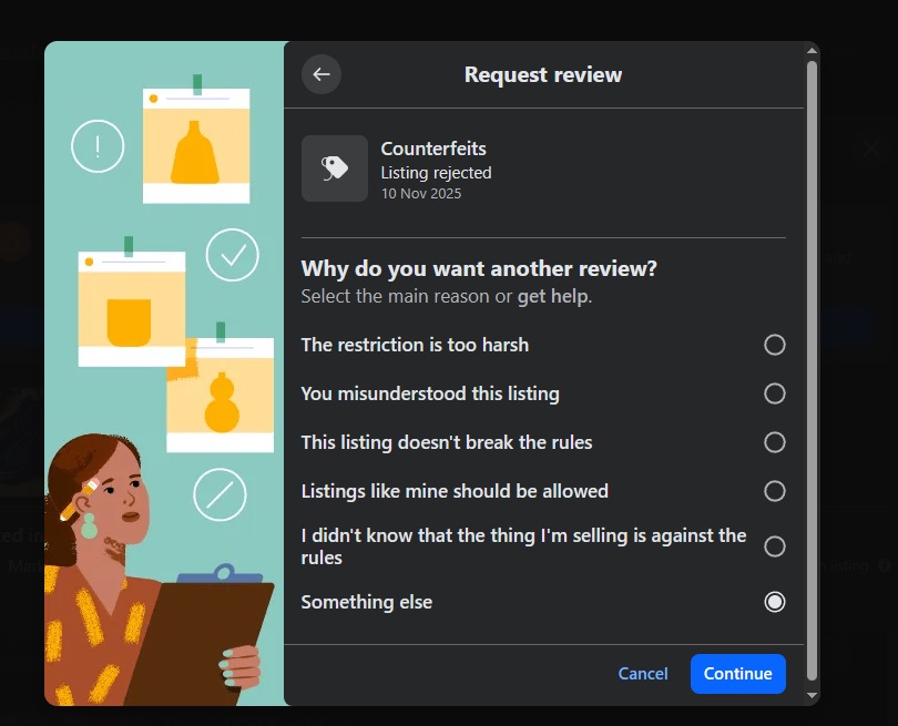 trying to list kids football boots <a href="/Meta/">Meta</a> - there is nothing fake or offensive about them. absolute trash systems.
