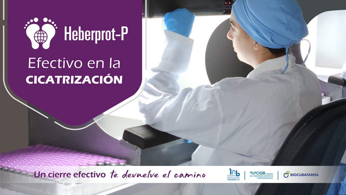 Heberprot-P®
¿Qué hace? Estimula la formación de tejido de granulación y favorece el cierre de heridas complejas de forma progresiva y sostenida.
¿Es efectivo? ¡Sí! Se ha demostrado que es muy seguro y eficaz en más del 80% de los pacientes con úlceras del pie diabético.