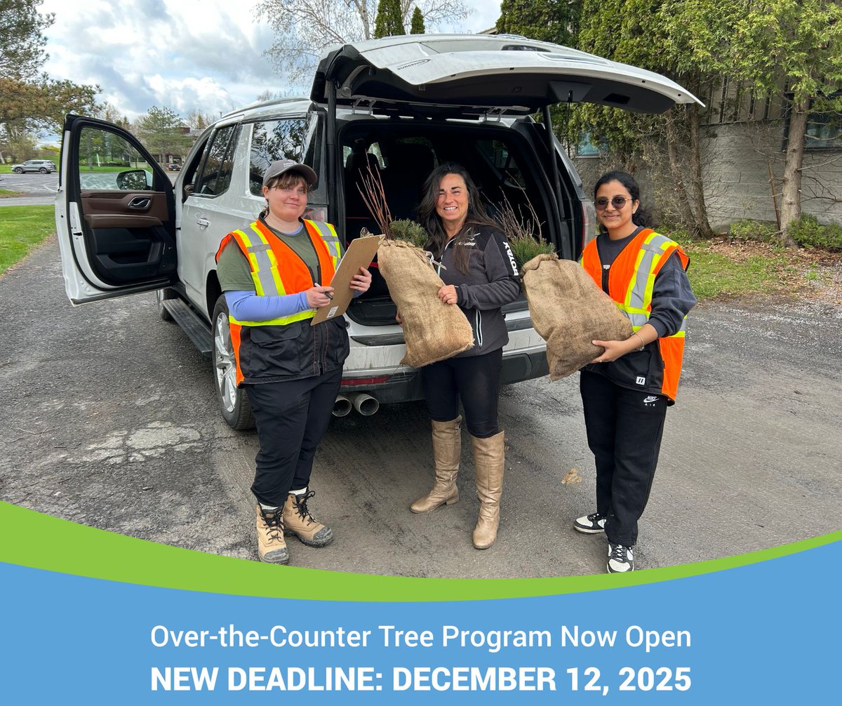 ICYMI: We’re now taking orders for our 2026 over-the-counter tree program! IMPORTANT: The order deadline has changed to December 12, 2025. Every tree planted helps our region stay healthy and resilient! rrca.on.ca/page.php?id=156