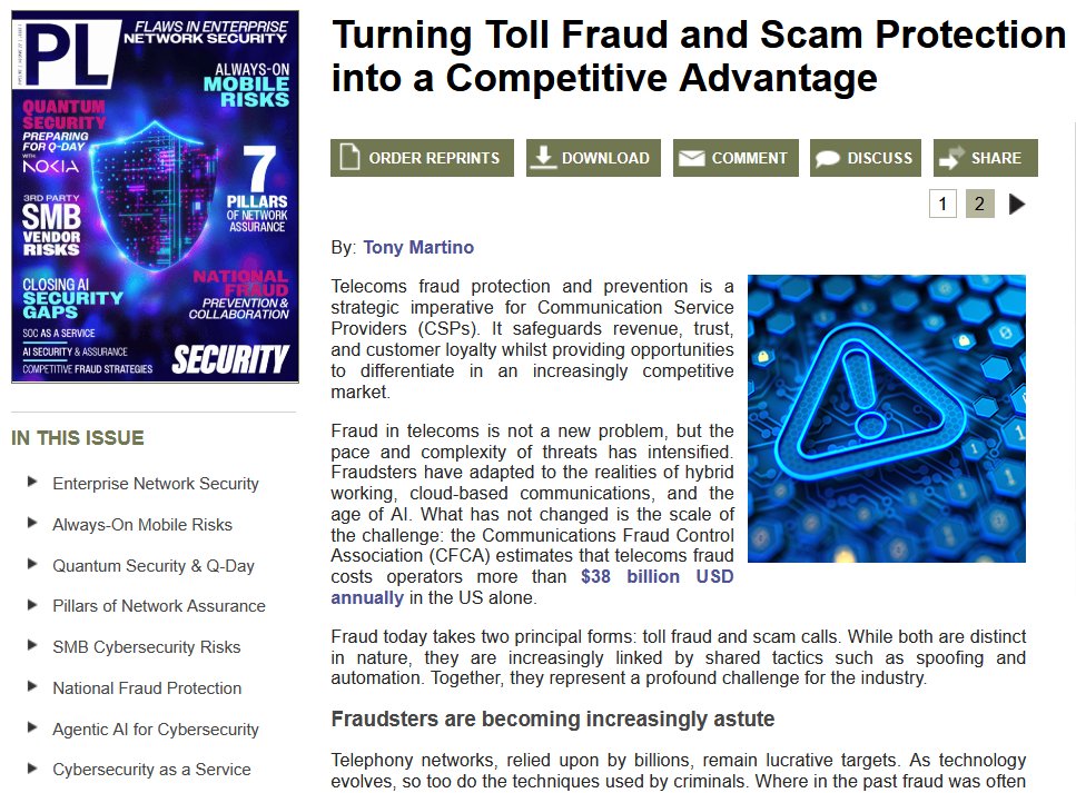 PipelineWire's tweet image. #Scamcall prevention and #tollfraud protection are discussed in this #Pipeline magazine article from @Tollring ow.ly/KsYN50Xp6la. Learn how to prevent and protect against #telecomfraud and scam tactics.