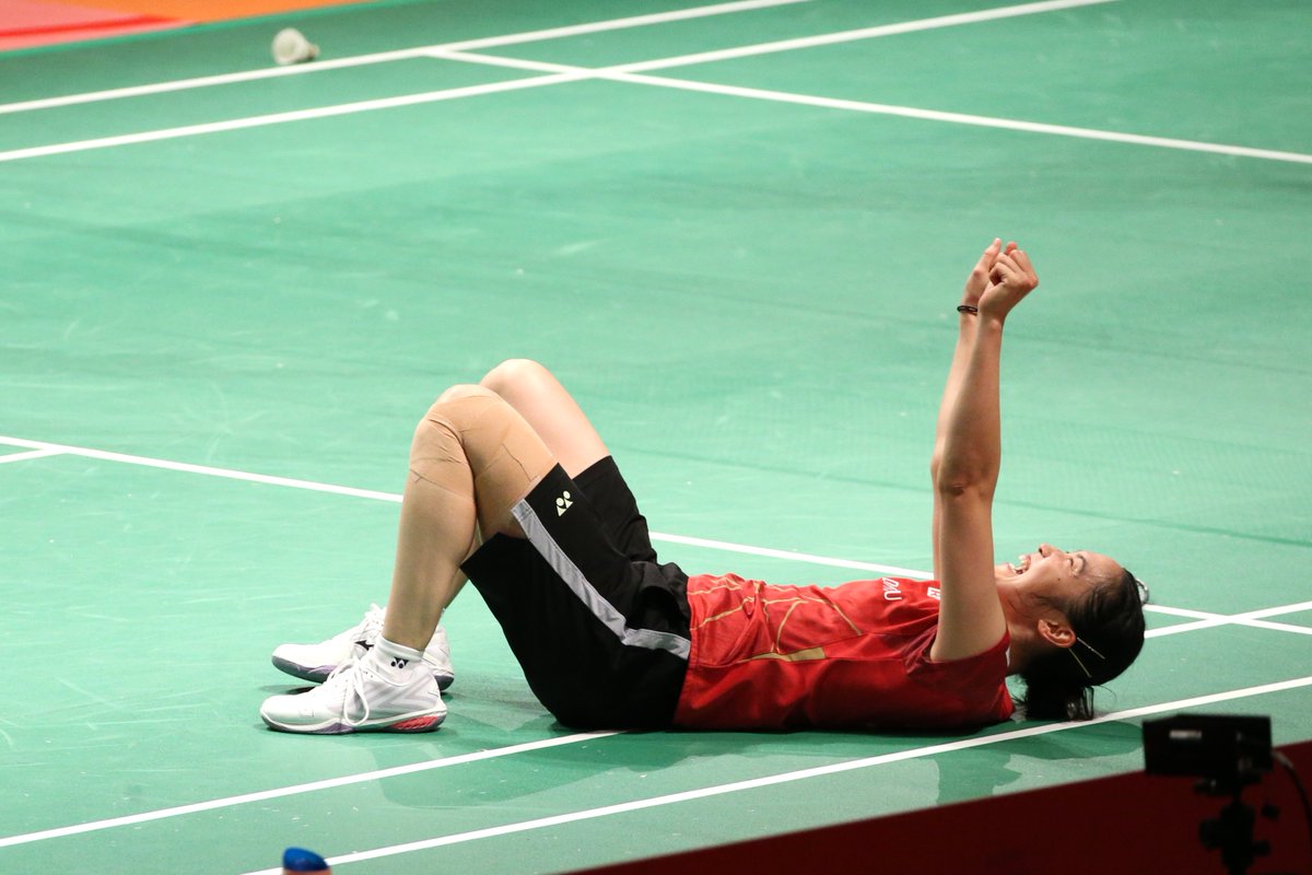 すでに優勝したみたいな選手もいたが……イメージトレーニングかな？