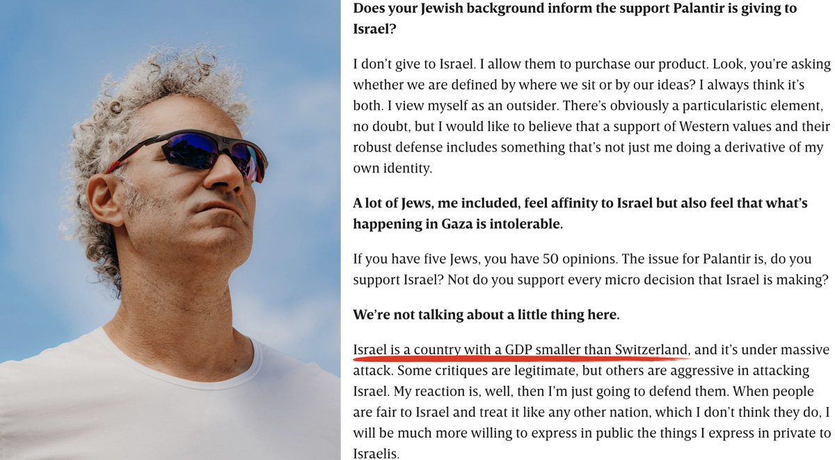 interesting interview with Alex Karp but i found it a little bit misleading to assess Israel’s GDP only within the boundaries of its land.
