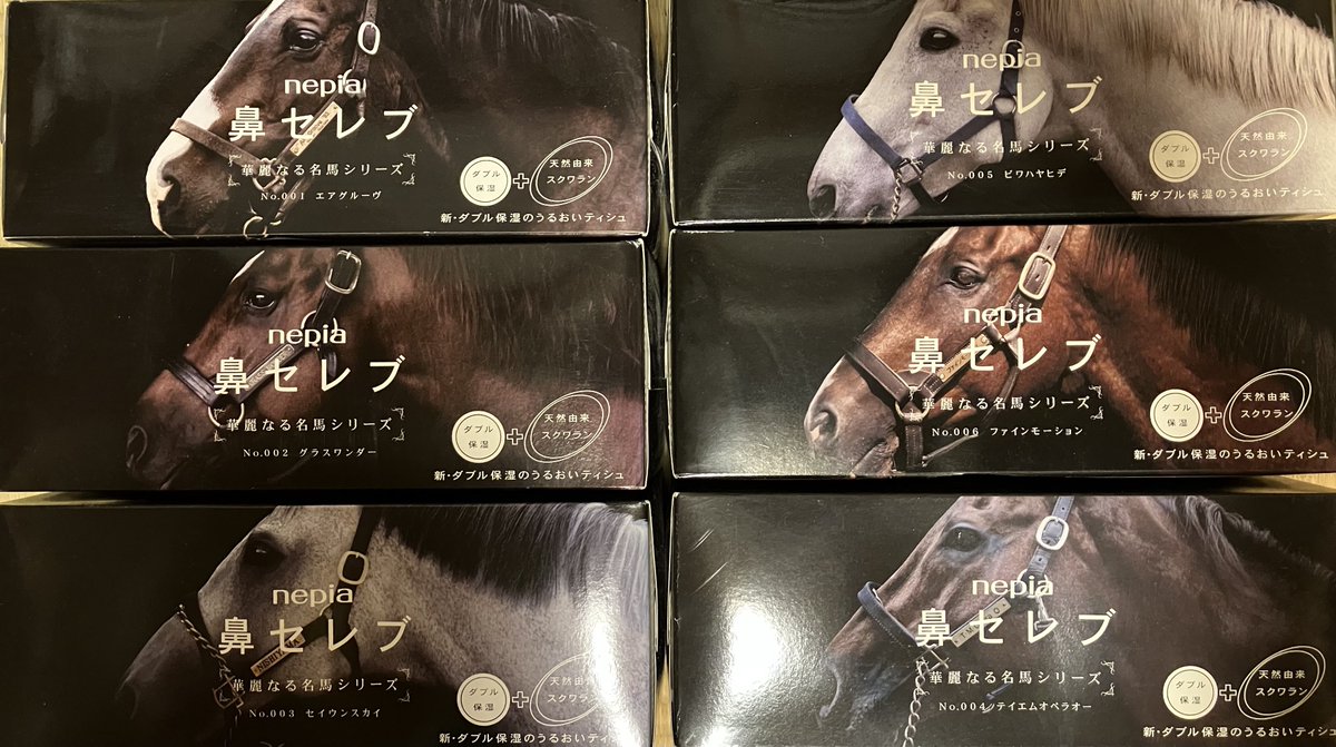 JRA名馬 ネピア鼻セレブ 馬シリーズ 8個セット 鼻セレブ 華麗なる名馬