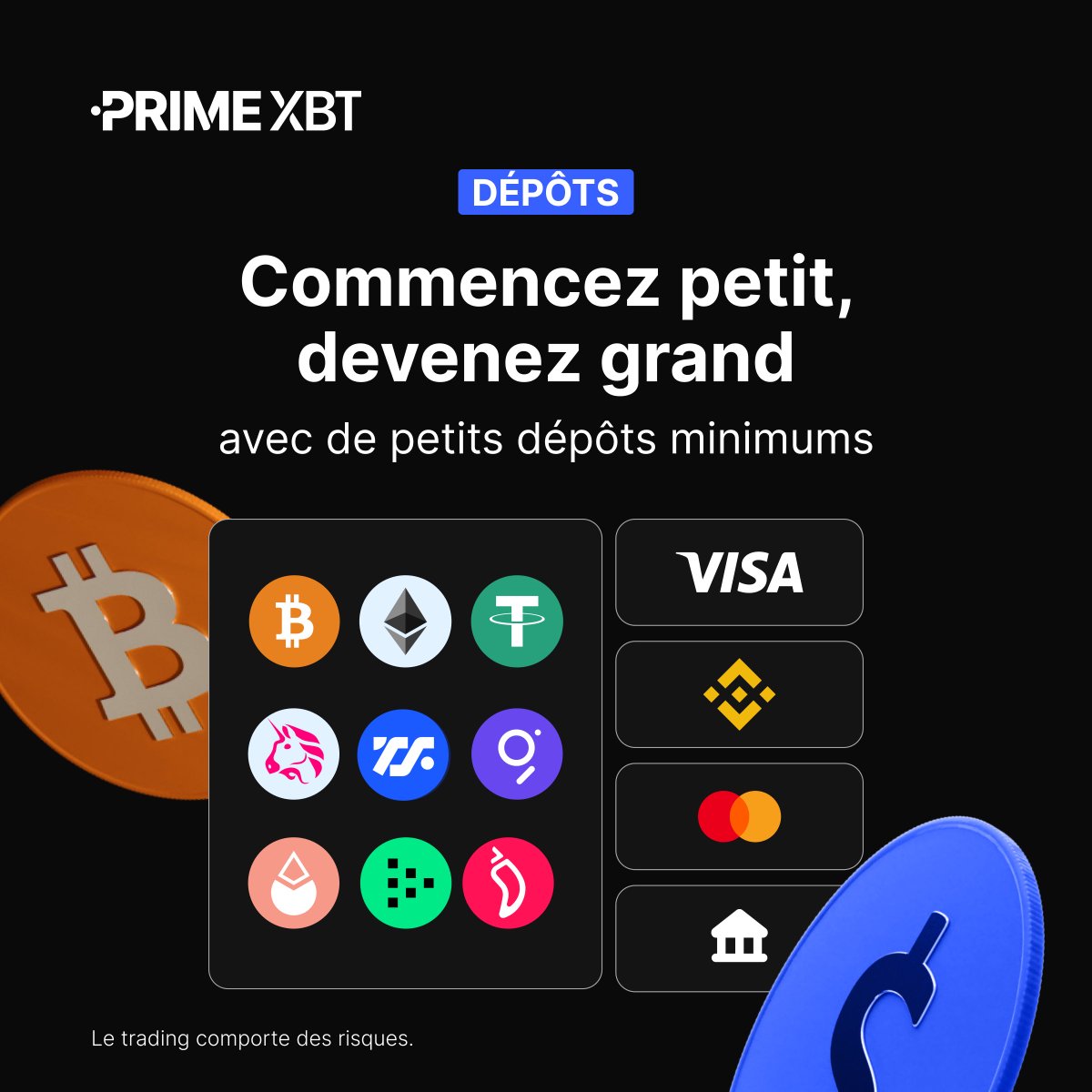 PrimeXBT_FR's tweet photo. 💳 Utilisez votre carte et achetez du #BTC en quelques minutes.
Avec Visa et Mastercard, combler le fossé entre la monnaie fiduciaire et la crypto est un jeu d’enfant.
👉 Essayez dès maintenant : https://t.co/WzwGJHIWy2
#PrimeXBT #AcheterCrypto https://t.co/UpR27COrz1