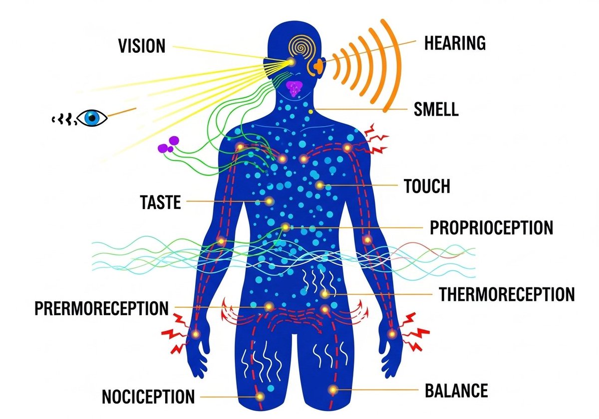 murat__amac's tweet image. 3-) More Than Meets the Eye (or Ear)!

We&apos;re taught we have 5 senses. WRONG! Scientists confirm we have MANY more: balance, temperature, pain, body awareness, and more! Your body is an incredible sensory marvel! #HumanBody #ScienceTruth #SensorySystem

#HumanBody #ScienceTruth