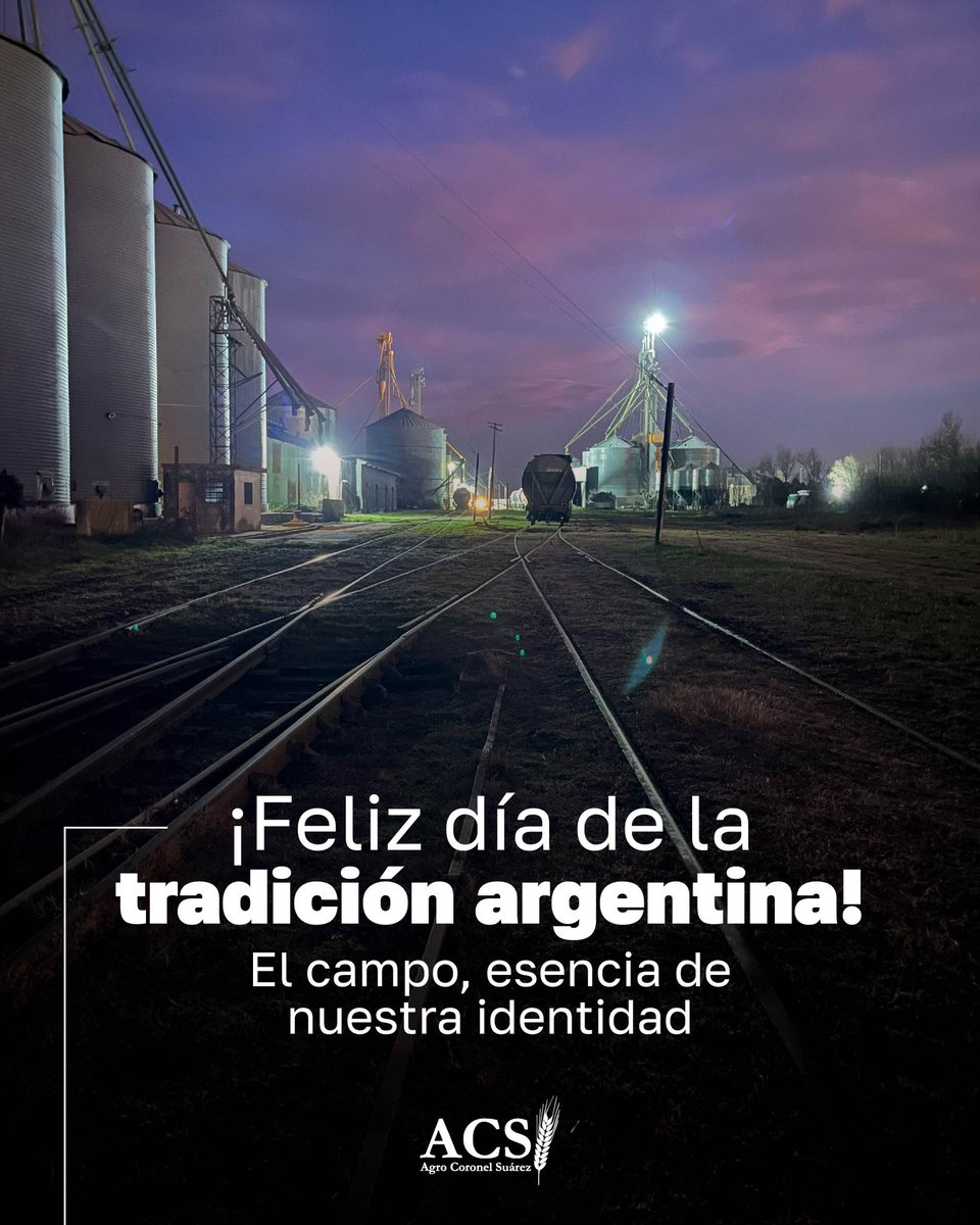 🌾 En cada cosecha, en cada mate compartido y en cada día de trabajo, seguimos honrando la tradición argentina que nos representa.

🇦🇷 ¡Feliz día de la tradición!

#DíaDeLaTradición #CampoArgentino #ACS #Argentina