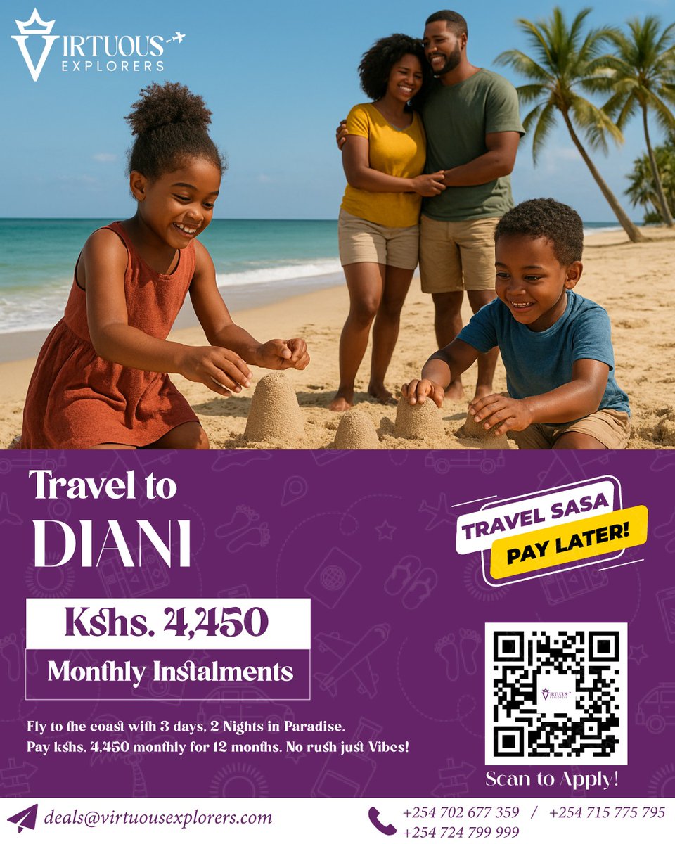 SafariPay is a visionary solution that makes travel accessible to every working Kenyan. Virtuous Explorers ensures affordability and empowerment through flexible financing options #VirtuousExplorersDeals