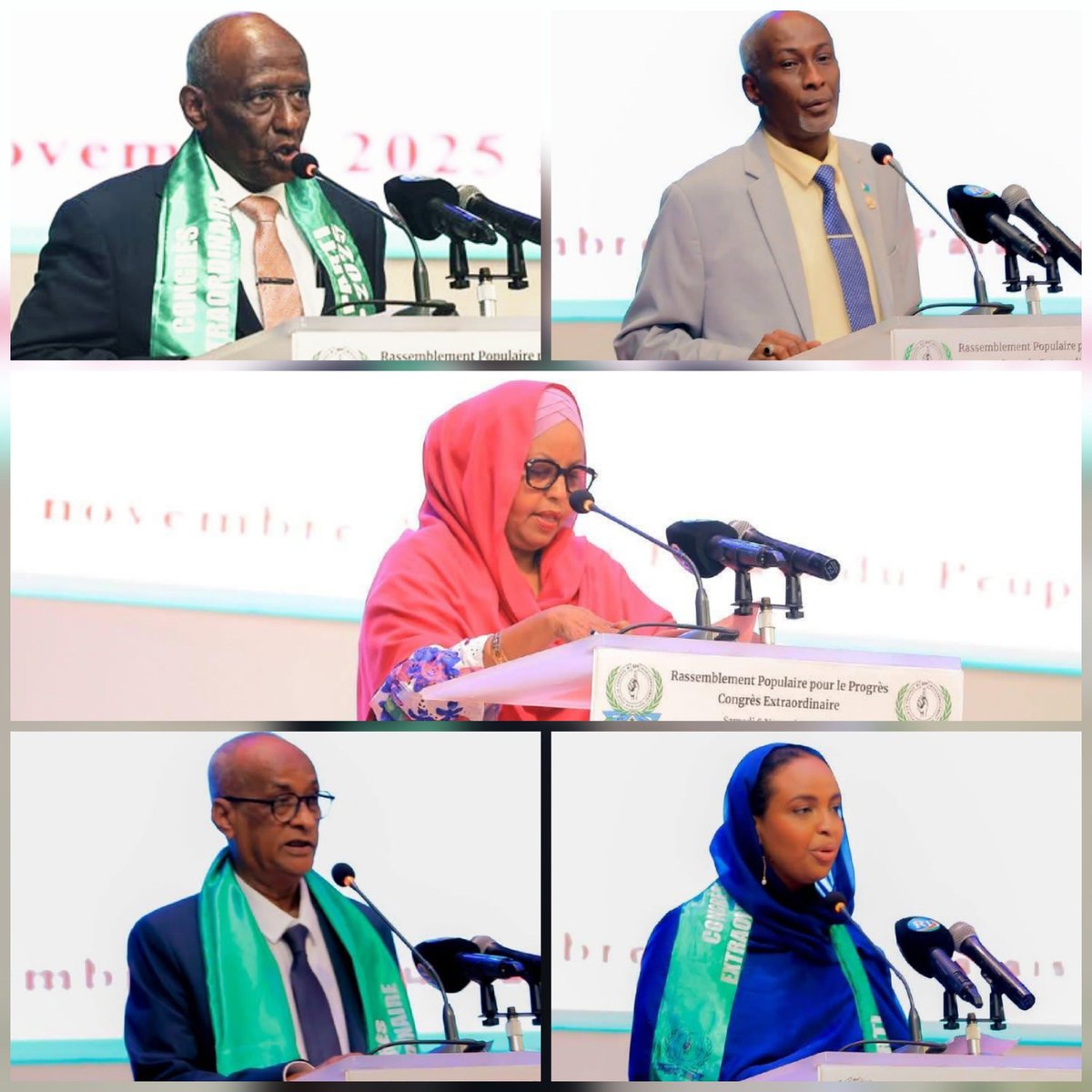 SOUS LE HAUT PATRONAGE DE SEM. ISMAËL OMAR GUELLEH PRÉSIDENT DE LA RÉPUBLIQUE ET PRÉSIDENT DU PARTI, UN CONGRES EXTRAORDINAIRE DU RASSEMBLEMENT POPULAIRE POUR LE PROGRÈS S'EST TENU LE 8 NOVEMBRE 2025 AU PALAIS DU PEUPLE.