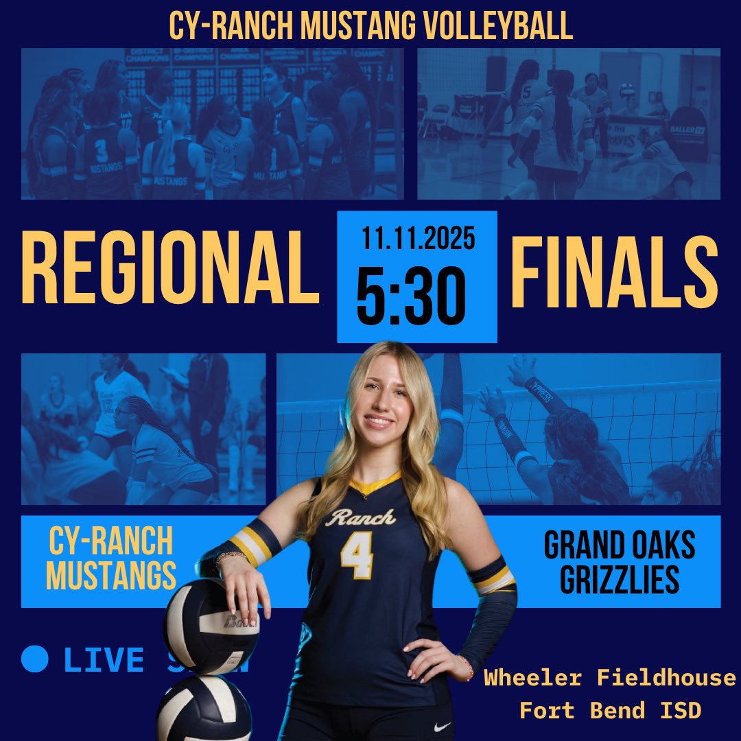 The Lady Mustangs are Regional Finals bound! We’re headed to Fort Bend ISD’s Wheeler Fieldhouse to take on Grand Oaks High School. Let’s fill the stands and cheer our girls on to STATE!