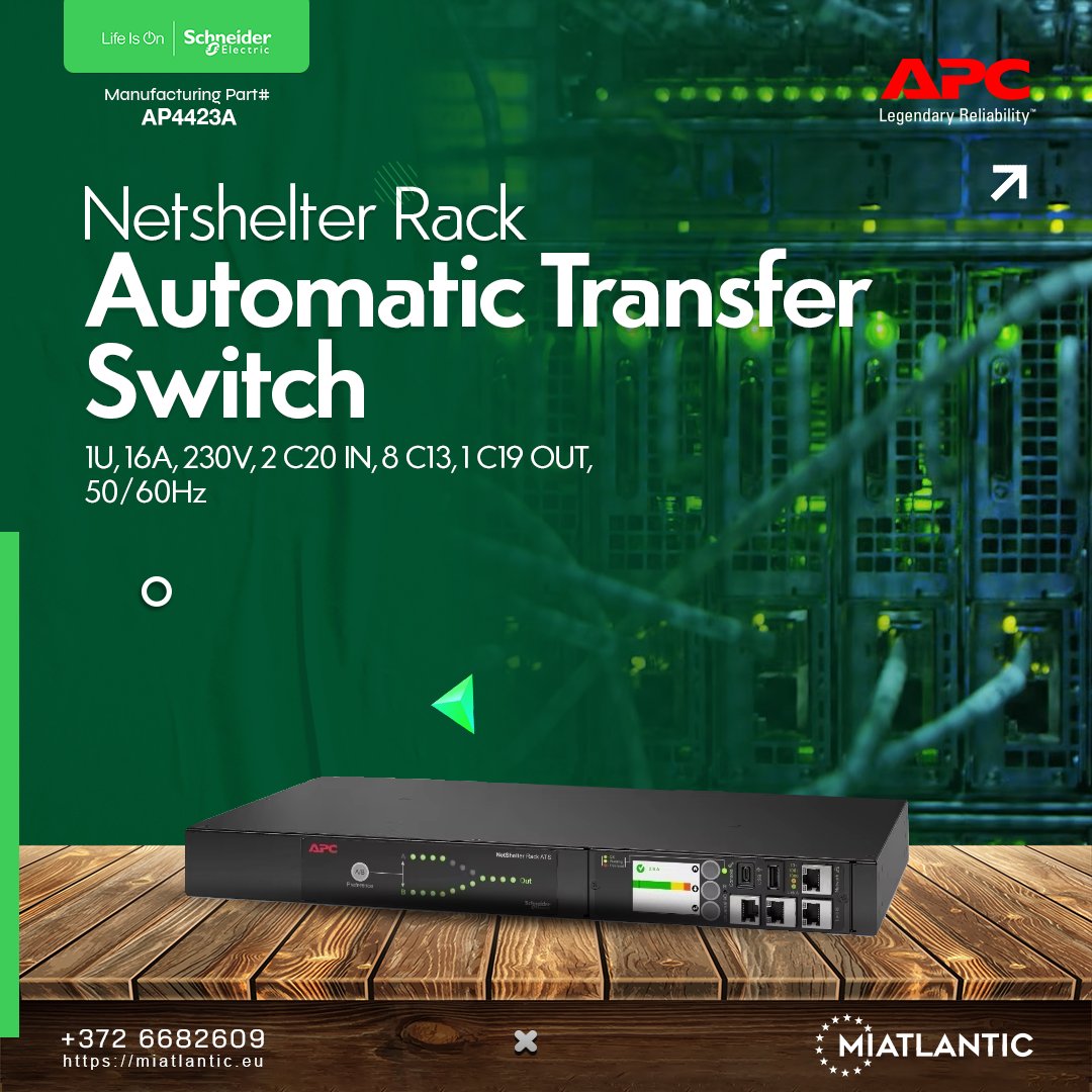 📢 Apc Ap4423a Automatic Transfer Switch

📞 Reach out to learn more or request a quote!

info@miatlantic.eu | +372 6682609

🔗 miatlantic.eu/en/ap4423a

#MIATLANTIC #APC #AutomaticTransferSwitch #PowerSolutions #DataCenter #MorganIngland  #WTS #estonia #tallinn
