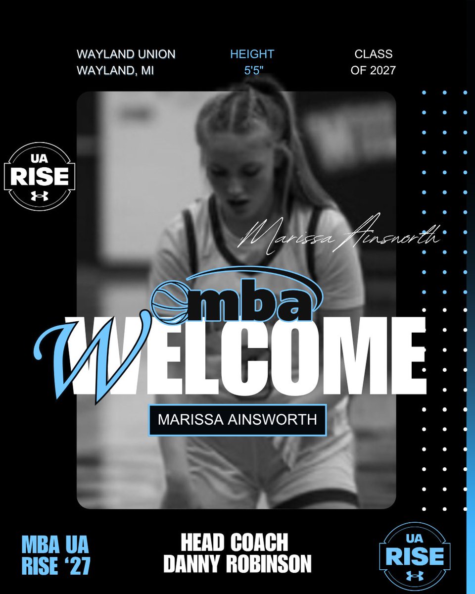 Welcome Back <a href="/MarissaAin86298/">Marissa Ainsworth</a> , Marissa is back for year 2 w/ <a href="/M_B_A_Bball/">MBA Basketball</a>. Marissa was All Conference last season w/ <a href="/WUGirlsHoops/">Wayland Girls Basketball</a> . Marissa is currently ranked 19th CG in the class of 2027 on <a href="/PGHMichigan/">Prep Girls Hoops Michigan</a>. Looking forward to watching this kid get downhill all year long!