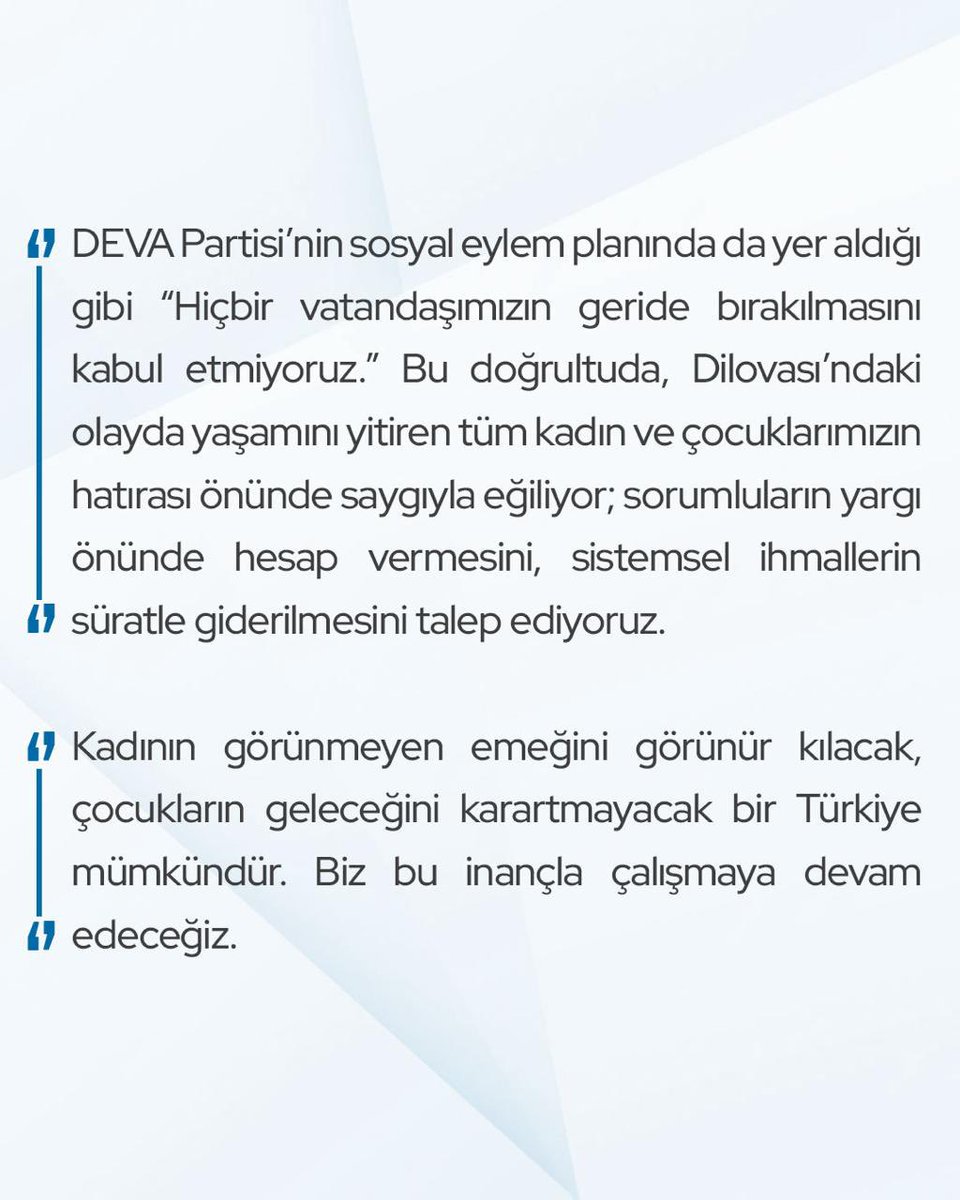 Zeynep Sudan: “Kocaeli’nin Dilovası ilçesinde bir parfüm dolum tesisinde meydana gelen yangında aynı aileden altı kadın yaşamını yitirmiş, bunlardan ikisinin çocuk yaşta olduğu kamuoyuna yansımıştır. 

Henüz eğitim çağında olan genç kızlarımızın, sigortasız ve denetimsiz