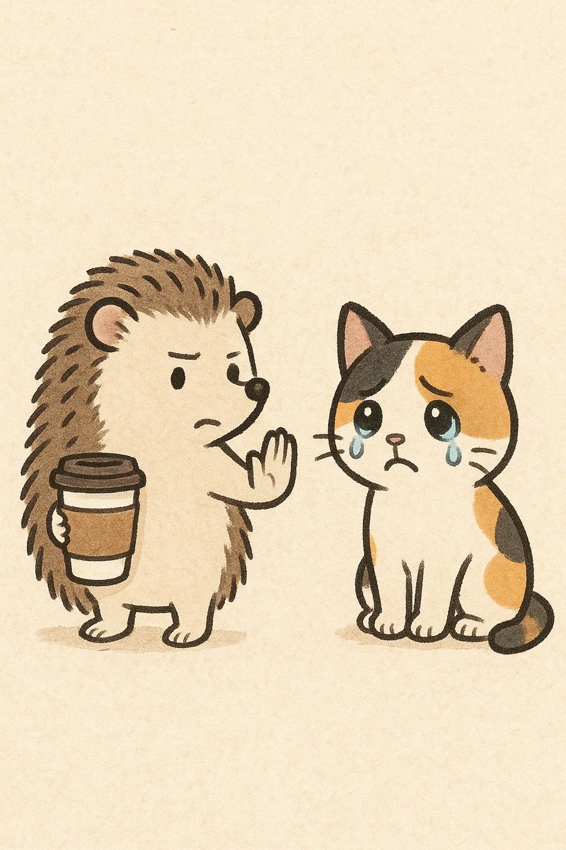 Rue_with_me's tweet image. translation : 👀🦔 coffee......no......
Today, my throat feels a little better, so I asked Rue if it would be okay to have some coffee. His answer was firm.  🦔☕️🚫

This marks the fifth day of my forced caffeine withdrawal due to COVID... Tomorrow will be day six.  
Coffee... I…