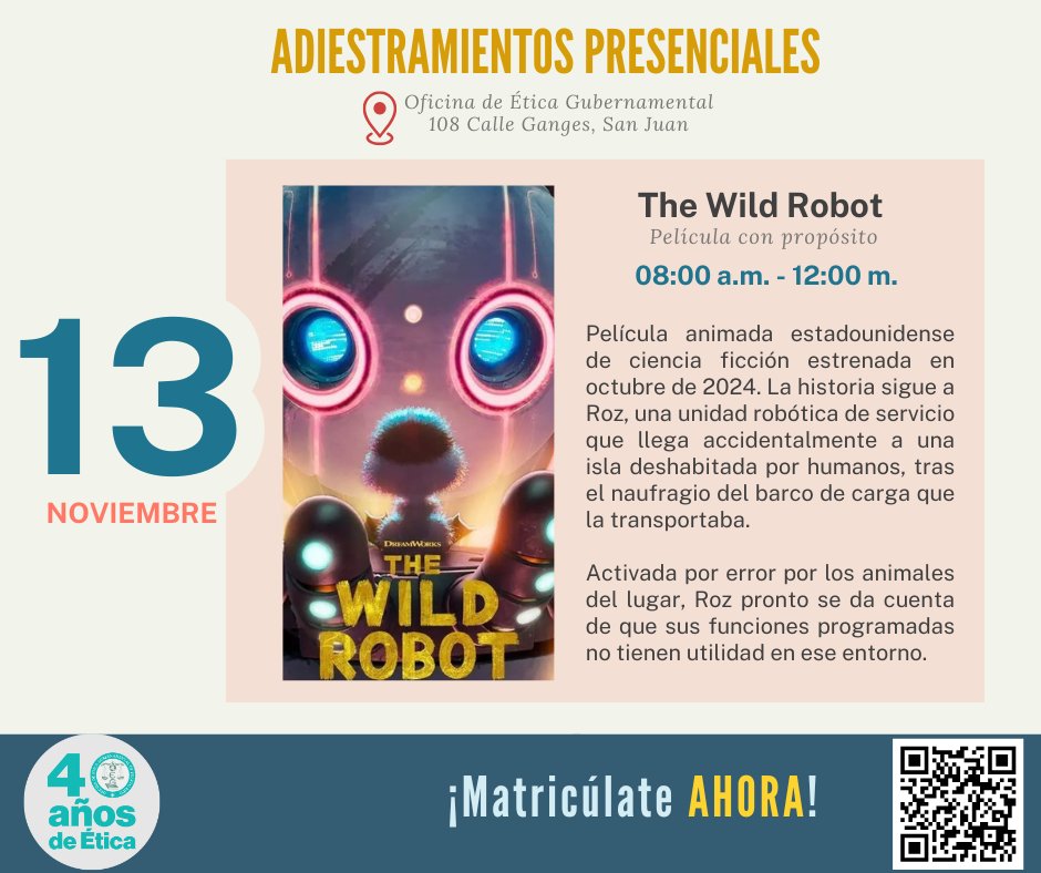 ¡Fortalece tu compromiso con la ética! 

Matricúlate hoy en nuestros adiestramientos presenciales y continúa promoviendo la integridad en el servicio público.

👉 Regístrate aquí: reif.oeg.pr.gov/cdpeplus/