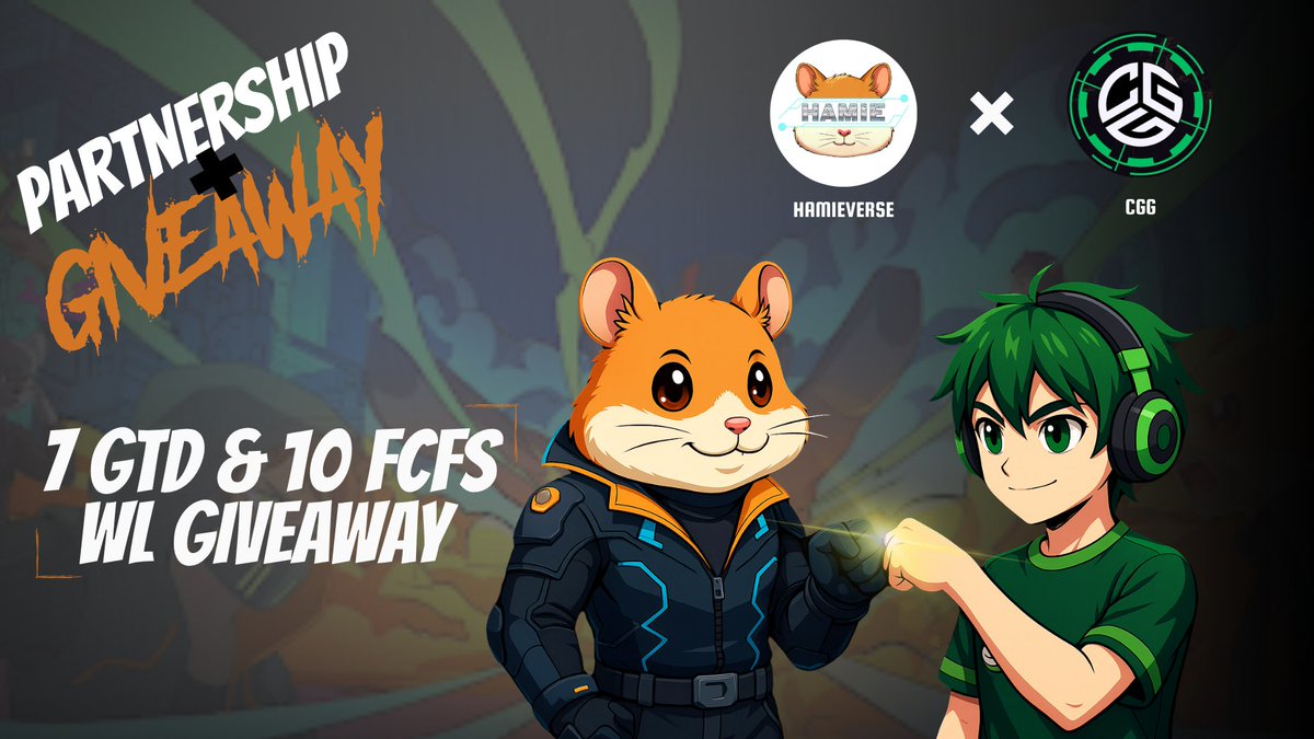 🎉 CGG x <a href="/hamieunchained/">The Hamieverse</a>  Partnership Giveaway! 🎉

We’re excited to partner with Hamieverse for their upcoming 888 Free Mint. As part of this partnership, we’re hosting a raffle inside <a href="/TheCrypticGG/">Cryptic Gaming Guild</a> Discord!

Hamieverse is a multimedia Web3 franchise that blends a narrative