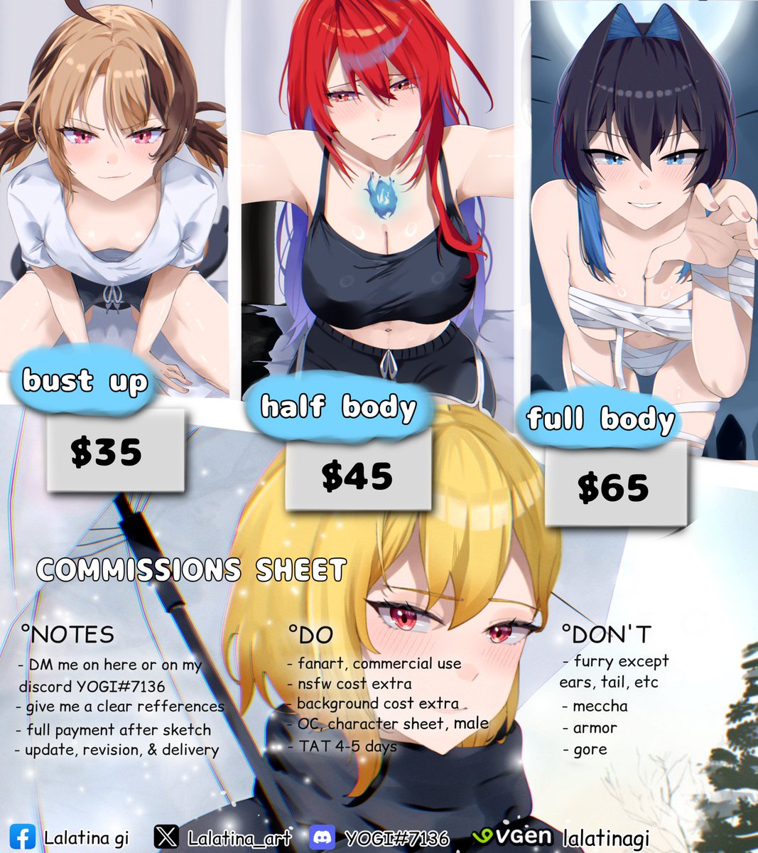 lalatina_art's tweet photo. RTs are very appreciated! ✨
Hello^^

I'm opening commission for november!!! 
you can DM me here or my discord.  
here's for FULL info &amp; samples:
https://t.co/cz8gyGaNHr
Hope you're interested >\\<

Thank you!! https://t.co/ownxHi7PQm