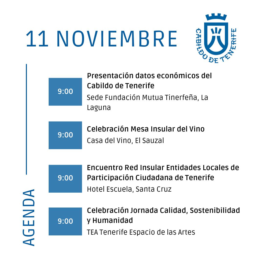 #Agenda🗓️ #CabildoTenerife🏴󠁧󠁢󠁳󠁣󠁴󠁿 11 de noviembre 2025