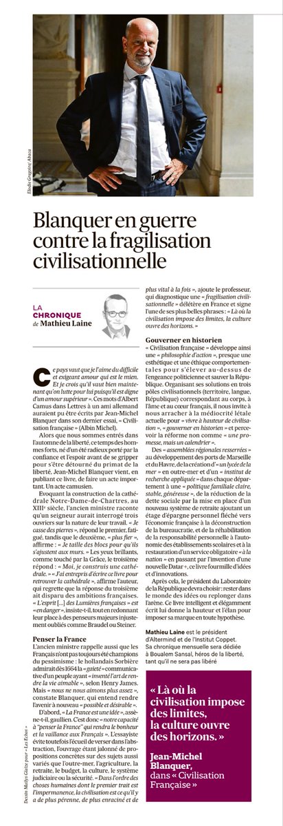 mathieulaine's tweet image. Il faut lire le dernier livre de  @jmblanquer !
@AlbinMichel 
@LesEchos