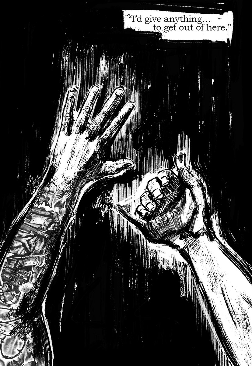 Tatiana03030's tweet photo. #GhostSoap 
Trapped in a storm in the Himalayas, Simon at last understands the curse of his own words, 'choices have consequences', has come for him. But what, in the end, was the cost?
CW: mild gore.
A graphic novel I did in summer 2023 for the ghoap zine "EPSG: 4326". https://t.co/xC7seKKa62