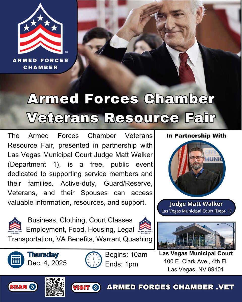 📷 Tune in next Sat, Nov 15, 2025!

Don’t miss an exclusive interview about the Armed Forces Chamber Veterans Resource Fair — a special event connecting military members with resources, services, and support to start 2026 on a strong footing. 

Visit ArmedForcesChamber.Vet.