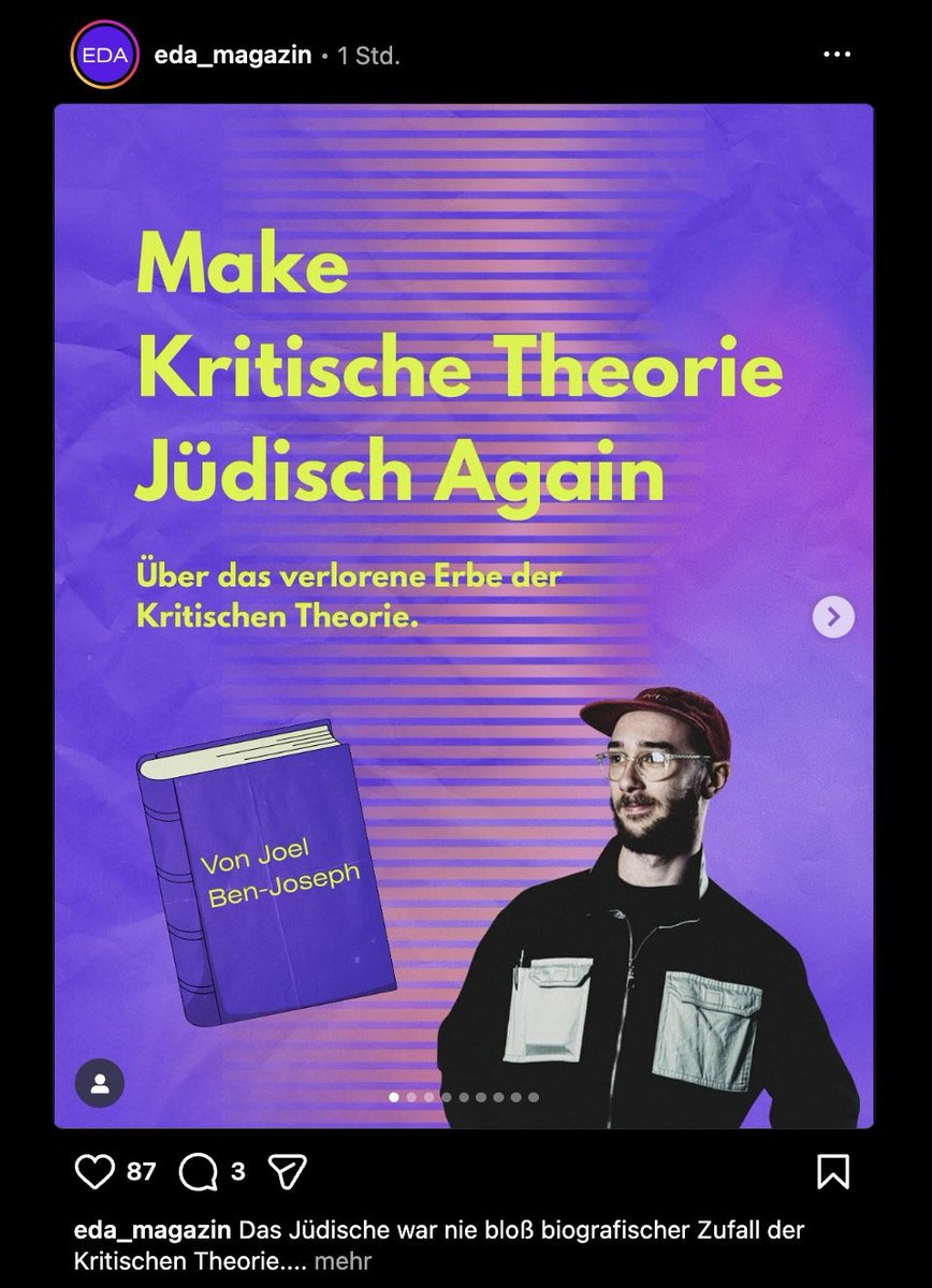 Das vom <a href="/JSUDeutschland/">JSUD</a> , also <a href="/ZentralratJuden/">Zentralrat der Juden in Deutschland</a> protegierte eda-Magazin möchte „Kritische Theorie“ (Frankfurter Schule) wieder „jüdisch“ machen.