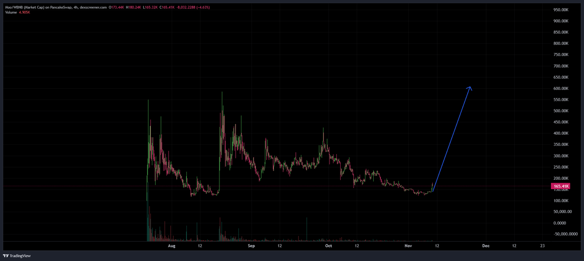 The volume on the #BNB  chain is really low right now, but this is a token you shouldn't lose sight of. We might see a big run soon; the team is working hard to make it happen. $Moo