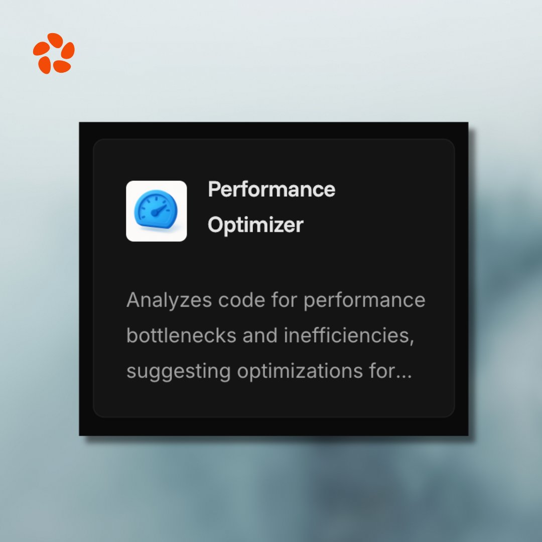Zen Agent of the Week! ⚡

Your app’s slowing down — this AI agent knows why.

The Performance Optimizer spots inefficiencies, boosts speed, and makes your code fly. 🚀

💡 Faster. Leaner. Smarter code.

👉 hubs.la/Q03S8b3k0

#ZencoderAgents #AIForDevs