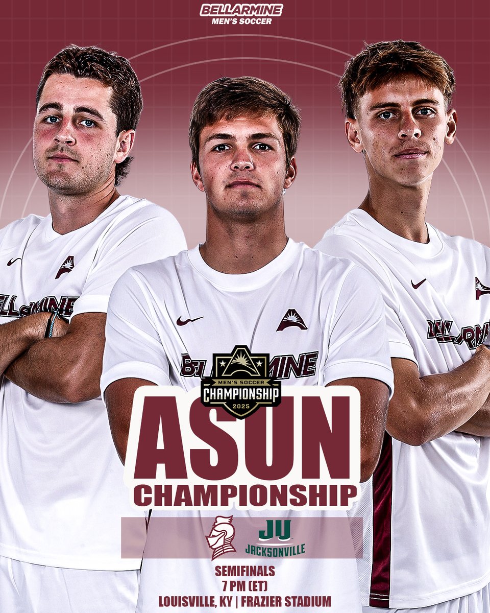 BUKnightsMSOC's tweet photo. ⚽️ @ASUNSports Championship ⚽️

🆚 Jacksonville
➡️ Semifinals
⌚️ 7 p.m. (ET)
📍 Louisville, KY
🏟️ Owsley B. Frazier Stadium
🎟️ https://t.co/G1ZhWjwAGg
💻 ESPN+ (https://t.co/o7T3vxmiFh)
📊 https://t.co/jzY442Qbhk
🗞️ https://t.co/NfPj0Mqii0

⚔️ #SwordsUpBU ⚔️ https://t.co/mjEG5rJD5l