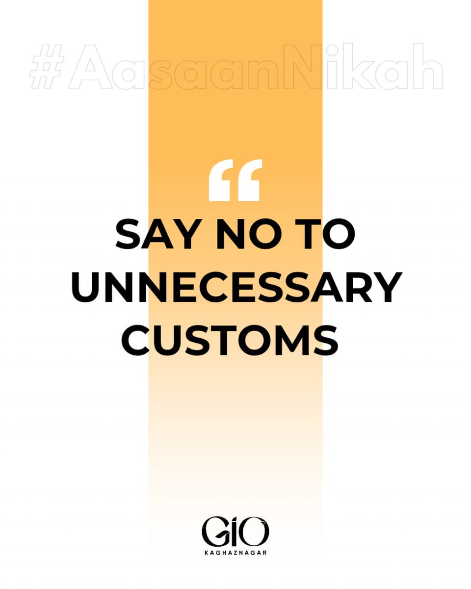 gio_kaghaznagar's tweet image. Say no to unnecessary customs
#AsanNikah