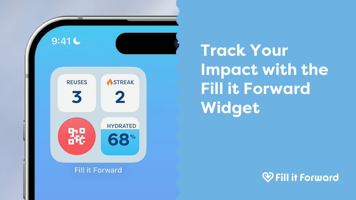 Tracking your reuse just got easier with the brand-new Fill it Forward Widget—now available for both iOS and Android devices. With the widget, everything you need is right on your home screen.

Instructions on how to add to your home screen here: 
fillitforward.com/blog/2025/08/2…